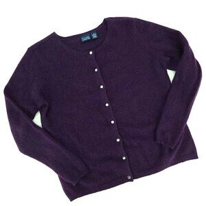 Hillard & Hanson Women's XL Vtg Bling Angora Rabbit Hair Cardigan Sweater